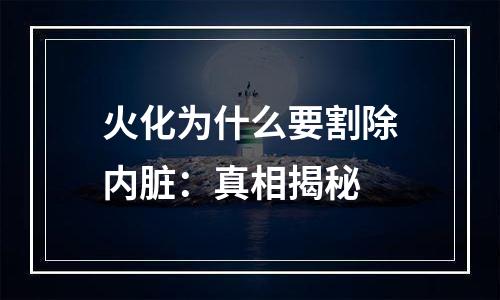 火化为什么要割除内脏：真相揭秘