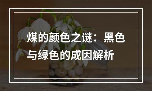 煤的颜色之谜：黑色与绿色的成因解析