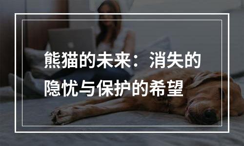 熊猫的未来：消失的隐忧与保护的希望