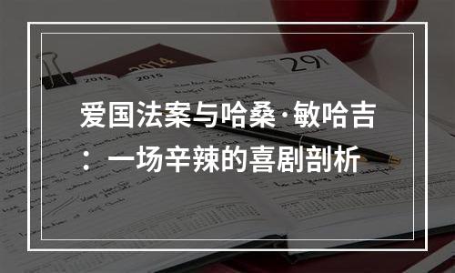 爱国法案与哈桑·敏哈吉：一场辛辣的喜剧剖析