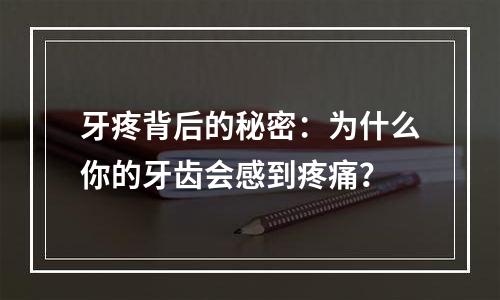 牙疼背后的秘密：为什么你的牙齿会感到疼痛？