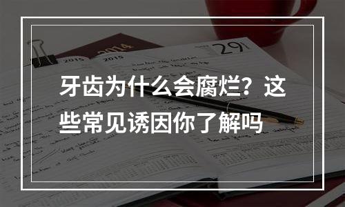 牙齿为什么会腐烂？这些常见诱因你了解吗