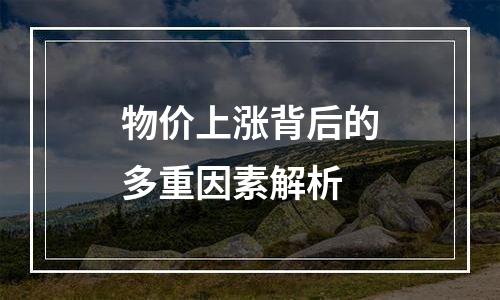物价上涨背后的多重因素解析