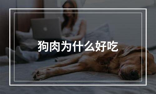 狗肉为什么好吃