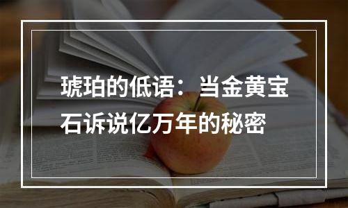 琥珀的低语：当金黄宝石诉说亿万年的秘密