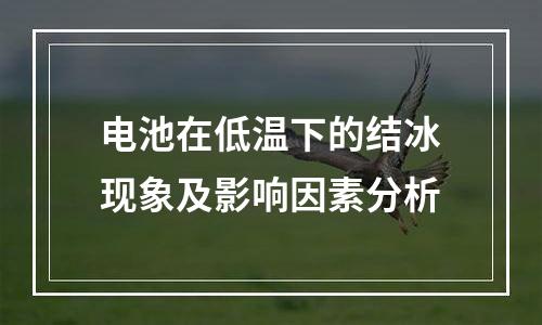 电池在低温下的结冰现象及影响因素分析