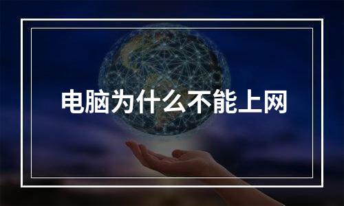 电脑为什么不能上网