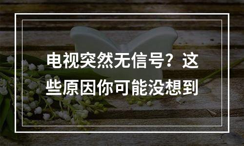 电视突然无信号？这些原因你可能没想到