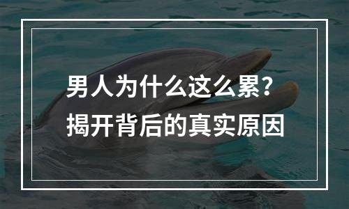 男人为什么这么累？揭开背后的真实原因
