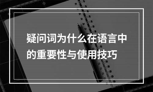疑问词为什么在语言中的重要性与使用技巧