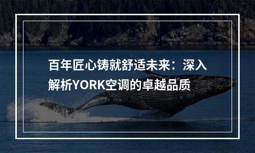 百年匠心铸就舒适未来：深入解析YORK空调的卓越品质