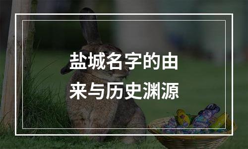 盐城名字的由来与历史渊源