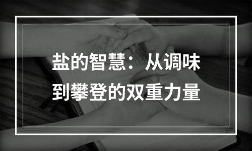 盐的智慧：从调味到攀登的双重力量