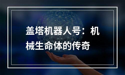 盖塔机器人号：机械生命体的传奇