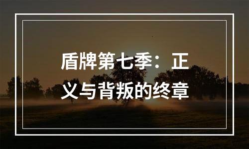 盾牌第七季：正义与背叛的终章
