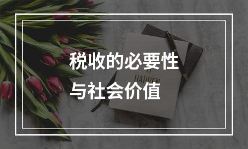 税收的必要性与社会价值