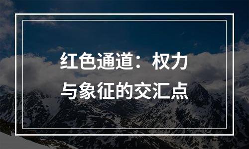红色通道：权力与象征的交汇点