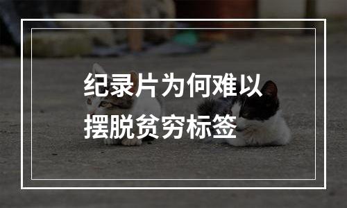 纪录片为何难以摆脱贫穷标签