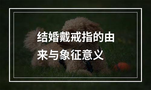 结婚戴戒指的由来与象征意义