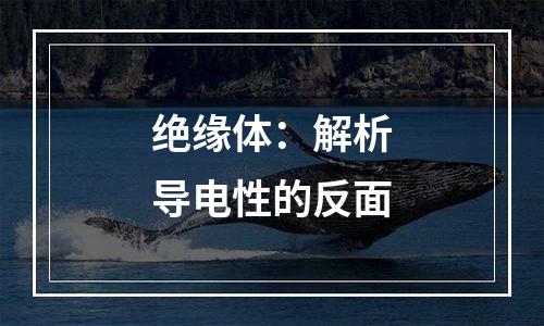 绝缘体：解析导电性的反面
