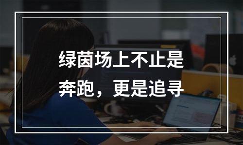 绿茵场上不止是奔跑，更是追寻