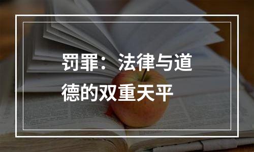 罚罪：法律与道德的双重天平