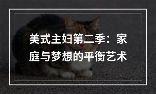 美式主妇第二季：家庭与梦想的平衡艺术