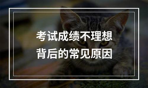 考试成绩不理想背后的常见原因