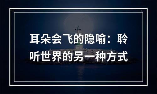 耳朵会飞的隐喻：聆听世界的另一种方式