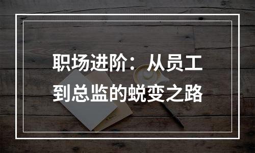 职场进阶：从员工到总监的蜕变之路