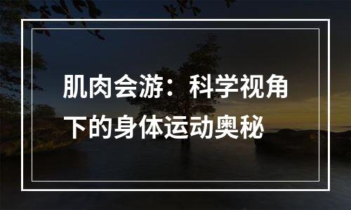 肌肉会游：科学视角下的身体运动奥秘