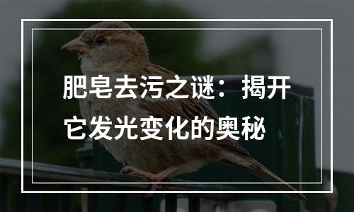 肥皂去污之谜：揭开它发光变化的奥秘