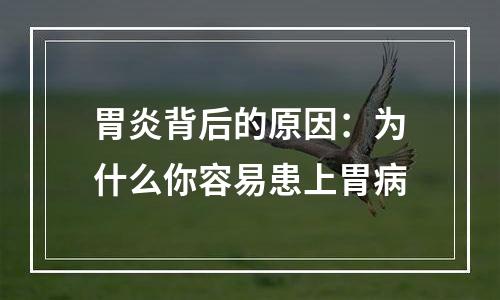 胃炎背后的原因：为什么你容易患上胃病
