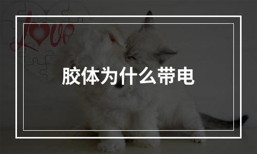 胶体为什么带电