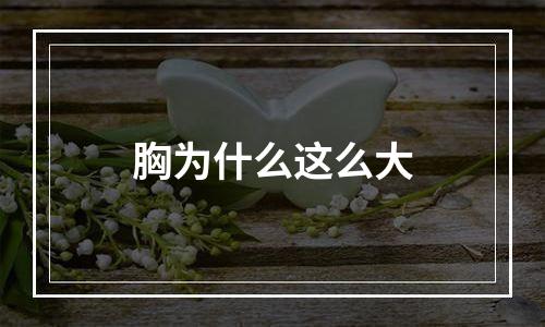 胸为什么这么大