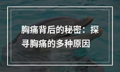 胸痛背后的秘密：探寻胸痛的多种原因