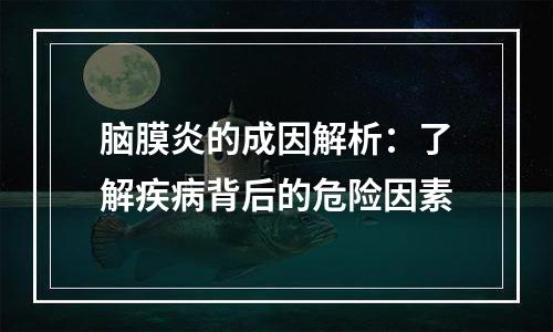 脑膜炎的成因解析：了解疾病背后的危险因素