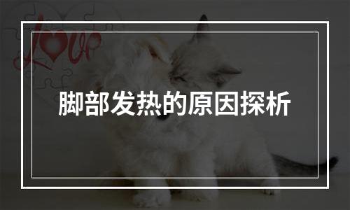 脚部发热的原因探析