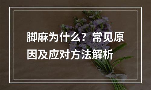 脚麻为什么？常见原因及应对方法解析