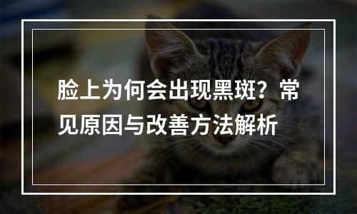 脸上为何会出现黑斑？常见原因与改善方法解析