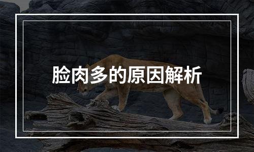 脸肉多的原因解析