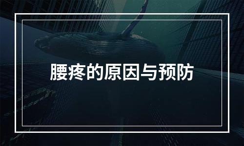 腰疼的原因与预防