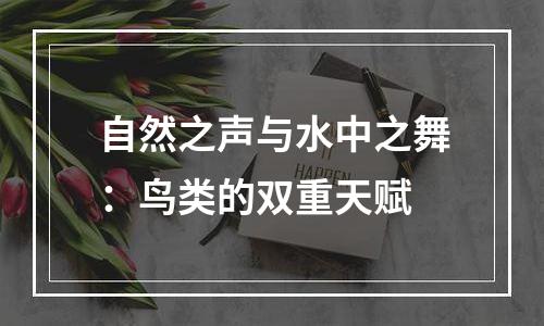 自然之声与水中之舞：鸟类的双重天赋