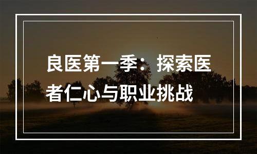 良医第一季：探索医者仁心与职业挑战