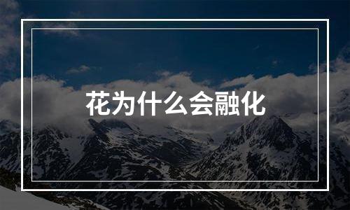 花为什么会融化