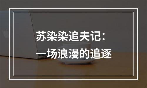 苏染染追夫记：一场浪漫的追逐