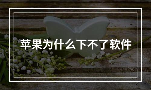 苹果为什么下不了软件