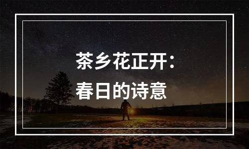 茶乡花正开：春日的诗意