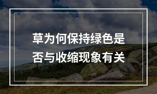 草为何保持绿色是否与收缩现象有关