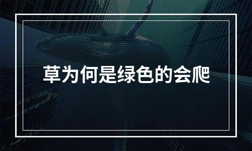 草为何是绿色的会爬